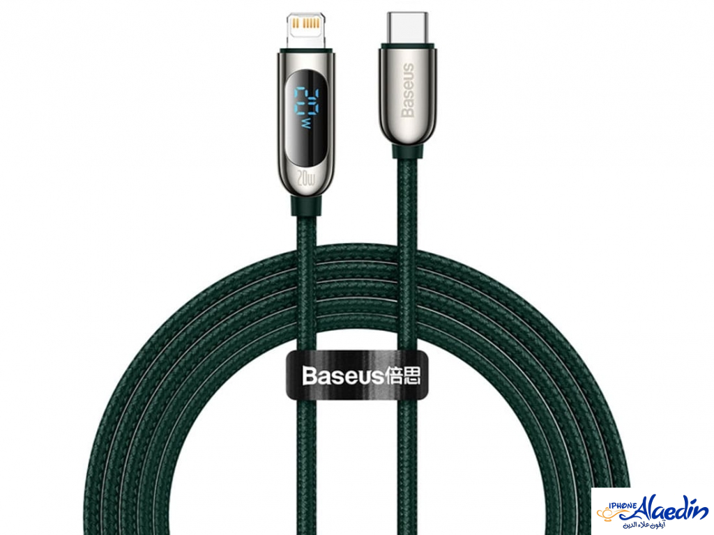 کابل شارژ لایتنینگ به تایپ سی 20 وات بیسوس Baseus Display Fast Charging Data Cable 2m CATLSK-A01