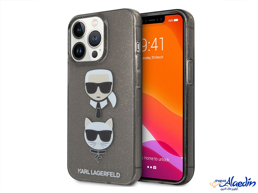 قاب اکلیلی آیفون 13 پرو طرح کارل و گربه CG Mobile iphone 13 Pro Cat & Karl Lagerfeld Crown Case