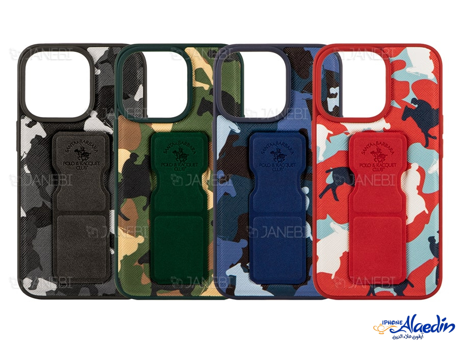 قاب چرمی طرح ارتشی آیفون 13 پرو پولو Polo Apple iPhone 13 Pro Army Leather Case
