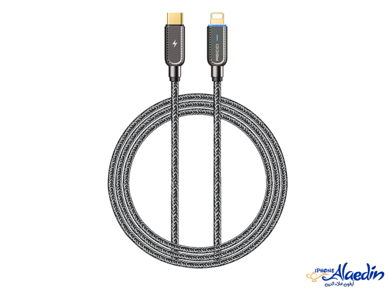 کابل شارژ هوشمند تایپ سی به لایتنینگ 20 وات یک متری رسی RECCI RS02CL Type-C to Lightning Cable