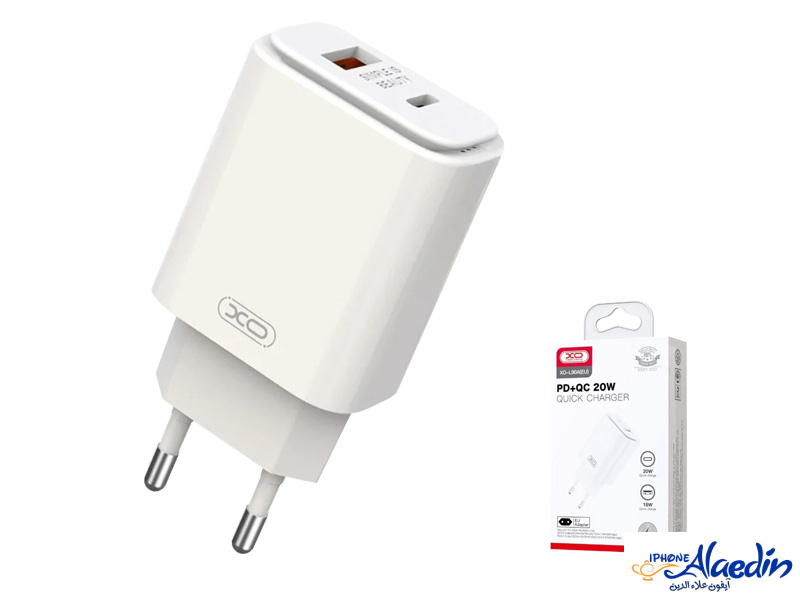 شارژر دیواری فست تایپ سی و یو اس بی 20 وات ایکس او XO L90A PD20W+QC18W Fast Charger