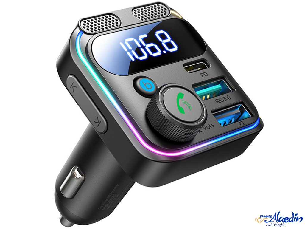 شارژر فندکی تایپ سی و یو اس بی و اف ام پلیر 48 وات جویروم JR-CCB01